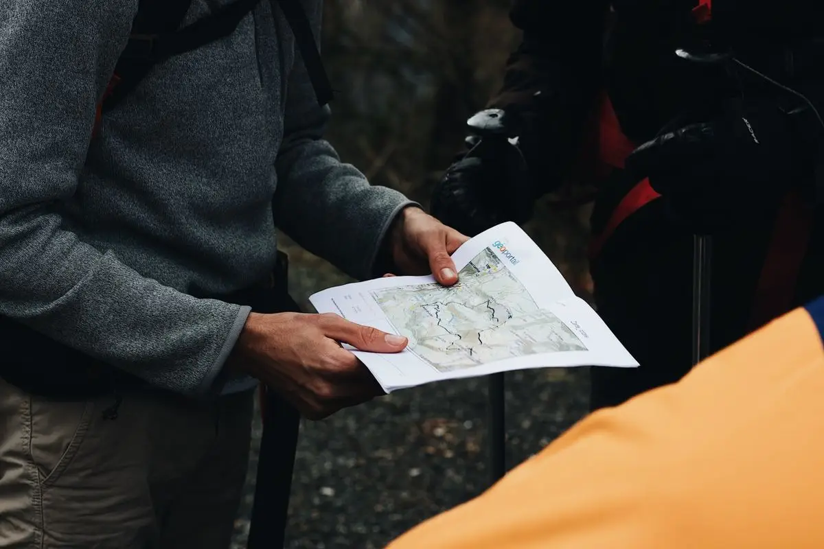 People reviewing a printed map together